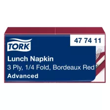   Tork Lunch szalvéta Bordó - 3 rétegű, 33x33cm, 1/4 hajtás, 150 lap