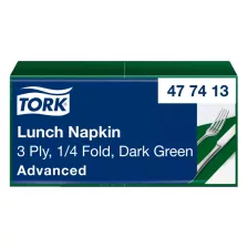   Tork Lunch szalvéta Sötétzöld - 3 rétegű, 33x33cm, 1/4 hajtás, 150 lap