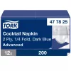 Tork Koktélszalvéta Sötétkék - 2 rétegű, 24x24cm, 1/4 hajtás, 200 lap (Karton - 12 csg)