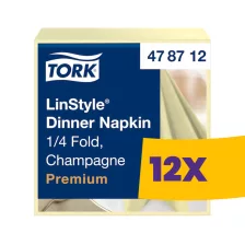   Tork LinStyle® Dinner szalvéta Pezsgő - 39x39cm, 1/4 hajtás, 50 lap (Karton - 12 csg)