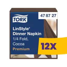   Tork LinStyle® Dinner szalvéta Kakaó - 39x39cm, 1/4 hajtás, 50 lap (Karton - 12 csg)