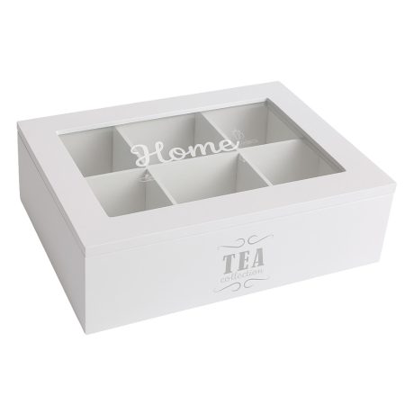 Tea Collection 6 részes fa teásdoboz Fehér