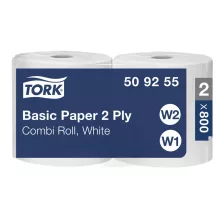   Tork általános törlőpapír 25cm átm. - 2 rétegű, fehér, 184m (Karton - 2 tek)
