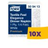 Tork Premium Elegance szalvéta Fehér - 39x39cm, 1/4 hajtás, 50 lap (Karton - 10 csg)