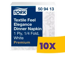   Tork Premium Elegance szalvéta Fehér - 39x39cm, 1/4 hajtás, 50 lap (Karton - 10 csg)