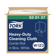   Tork nagy teljesítményű tisztítókendő 25cm átm. - 1 rétegű, hófehér, 106m