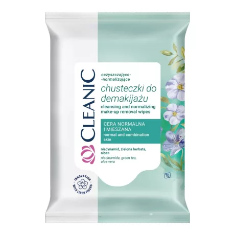 Cleanic Pure Effect sminkeltávolító törlőkendő micellás folyadékkal 10db
