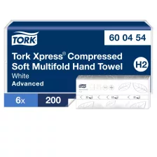   Tork Xpress® tömörített multifold hajtogatott kéztörlő - 2 rétegű, hófehér, 200 lap (Karton - 6 csomag)