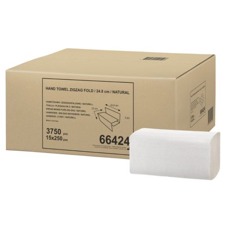 Tork Singlefold hajtogatott kéztörlő - 2 rétegű, natúr, 250 lap (Karton - 15 csg)