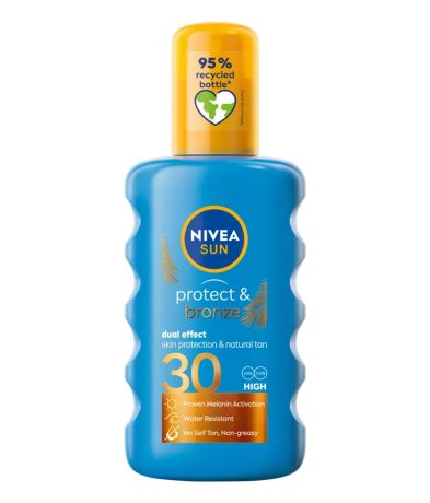 Nivea Sun Protect & Bronze napozó spray, bronzosító hatással SPF30 200ml