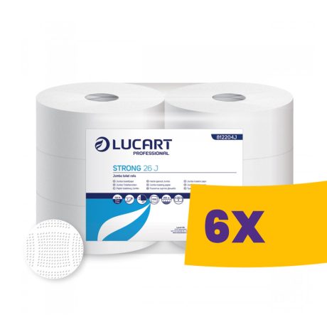 Lucart Strong 26J WC papír 26cm átm. - 2 rétegű, hófehér, 255m (Karton - 6 tek)