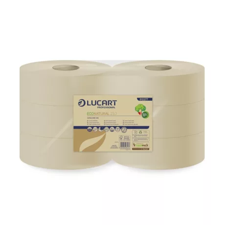 Lucart EcoNatural 23J WC papír 23cm átm. - 2 rétegű, havanna, 190m (Karton - 6 tek)