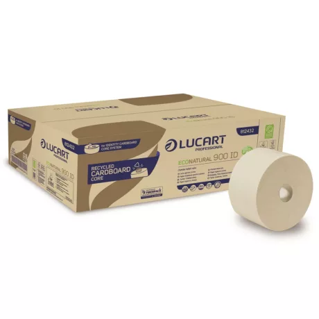 Lucart EcoNatural 900 ID Identity WC papír 19cm átm. - 2 rétegű, havanna, 202m (Karton - 12 tekercs)