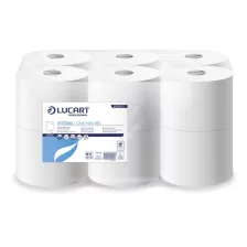   Lucart L-One Strong Mini 180 belsőmagos WC papír - 2 rétegű, hófehér, 180m (Karton - 12 tekercs)