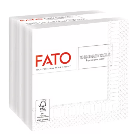 FATO Smart Table koktélszalvéta Hófehér - 2 rétegű, 24x24cm, 100 lap
