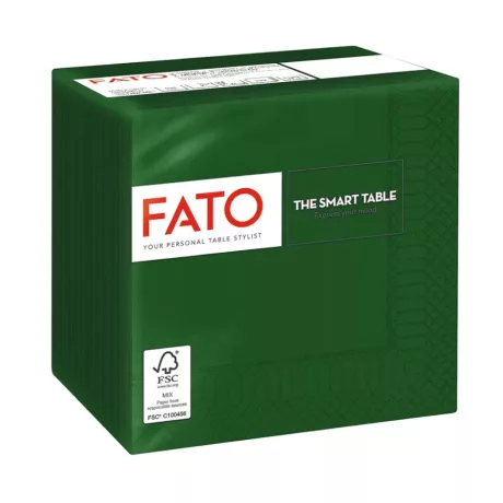 FATO Smart Table koktélszalvéta Erdőzöld - 2 rétegű, 24x24cm, 100 lap