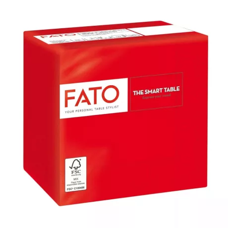 FATO Smart Table koktélszalvéta Piros - 2 rétegű, 24x24cm, 100 lap