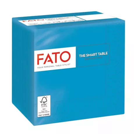 FATO Smart Table koktélszalvéta Türkizkék - 2 rétegű, 24x24cm, 100 lap