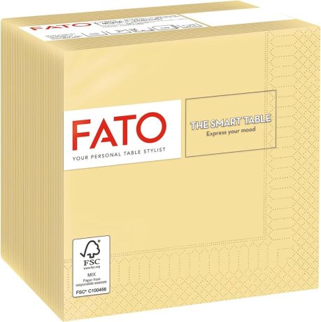 FATO Smart Table koktélszalvéta - 24x24cm, pezsgő, 1/4 hajtott, 2 rétegű 100 lapos