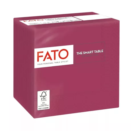 FATO Smart Table koktélszalvéta Bordó - 2 rétegű, 24x24cm, 100 lap