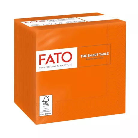 FATO Smart Table koktélszalvéta Narancssárga - 2 rétegű, 24x24cm, 100 lap