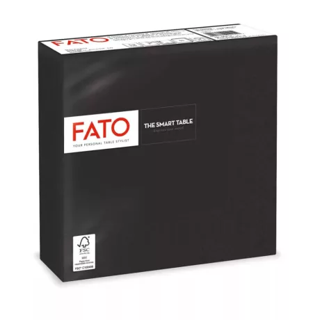 FATO Smart Table szalvéta Fekete - 2 rétegű, 33x33cm, 50 lap