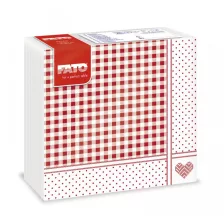   FATO Star mintás szalvéta Shabby Red - 2 rétegű, 38x38cm, 40 lap