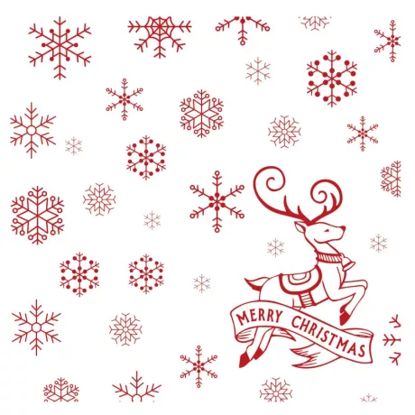 FATO Star karácsonyi mintás szalvéta Christmas Deer White - 2 rétegű, 38x38cm, 40 lap