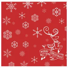   FATO Star karácsonyi mintás szalvéta Christmas Deer Red - 2 rétegű, 38x38cm, 40 lap
