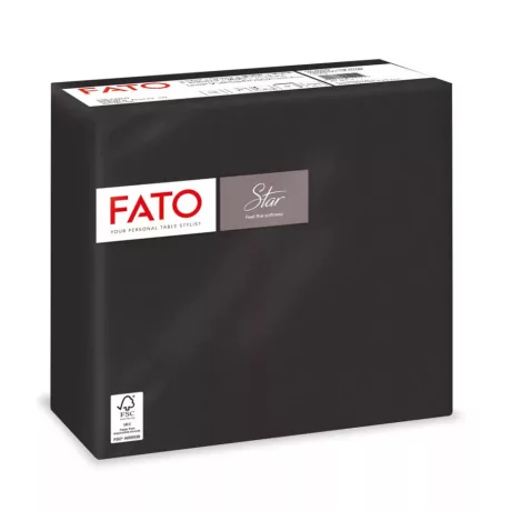 FATO Star szalvéta Fekete - 2 rétegű, 38x38cm, 40 lap