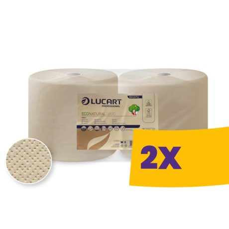 Lucart EcoNatural 3800 ipari törlőpapír 28cm átm. - 3 rétegű, havanna, 200m (Karton - 2 tekercs)