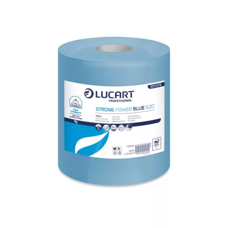 Lucart Strong Power Blue 620 ipari törlőpapír 32cm átm. - 3 rétegű, kék, 236m