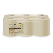   Lucart EcoNatural L-One Maxi 450 ipari törlőpapír 17cm átm. - 2 rétegű, havanna, 157m (Karton - 6 tekercs)