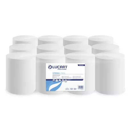 Lucart Strong 1.13 CL belsőmagos kéztörlőpapír 13cm átm. - 1 rétegű, hófehér, 110m (Karton - 12 tek)
