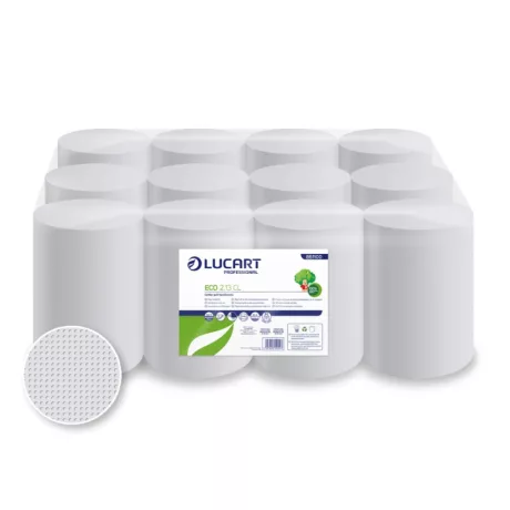 Lucart Eco 2.13 CL belsőmagos kéztörlőpapír 13cm átm. - 2 rétegű, fehér, 80m (Karton - 12 tek)