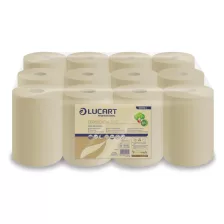   Lucart EcoNatural 14 CF tekercses kéztörlő 14cm átm. - 2 rétegű, havanna, 59m (Karton - 12 tek)