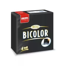   FATO Prestige Bicolor szalvéta Fekete/Pezsgő - 4 rétegű, 40x40cm, 50 lap