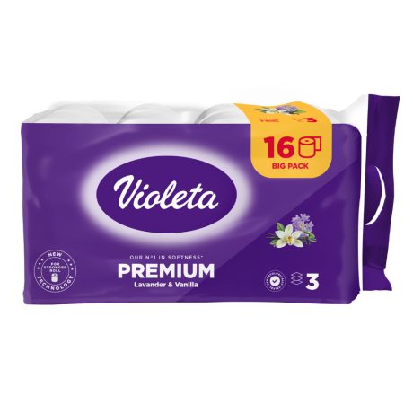 Violeta Prémium WC papír Levendula & Vanília - 3 rétegű, 16 tekercs