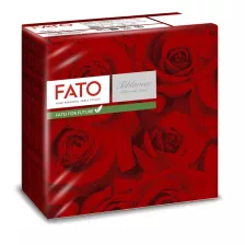   FATO Airlaid mintás szalvéta Rosa Red - 1 rétegű, 40x40cm, 50 lap