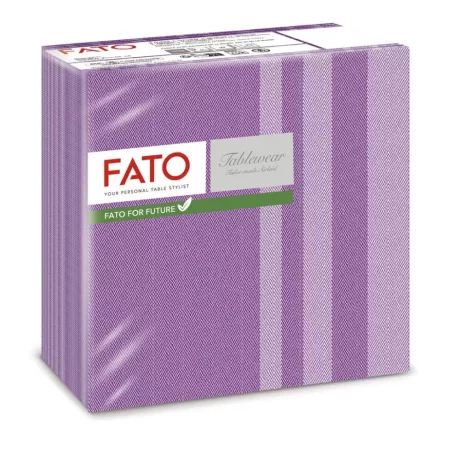 FATO Airlaid mintás szalvéta Tweed Aubergine - 1 rétegű, 40x40cm, 50 lap