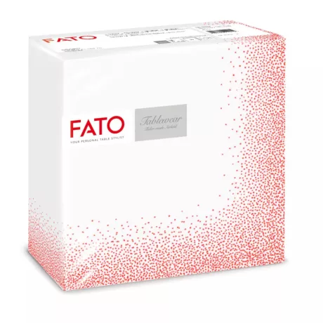 FATO Airlaid mintás szalvéta Puntini Red - 1 rétegű, 40x40cm, 50 lap