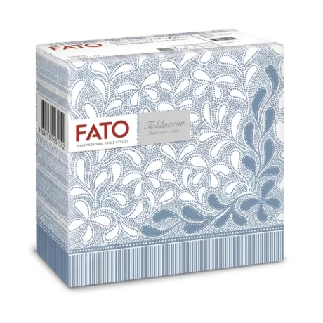 FATO Airlaid mintás szalvéta Botanic Blue - 1 rétegű, 40x40cm, 50 lap