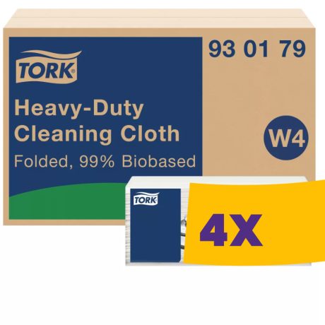Tork nagy teljesítményű tisztítókendő 99% bioalapú - fehér, 16,3x14cm, 50 lap (Karton - 8 csg)