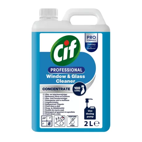 Cif Prof. Conc. Window & Glass üveg és ablaktisztító koncentrátum 2L