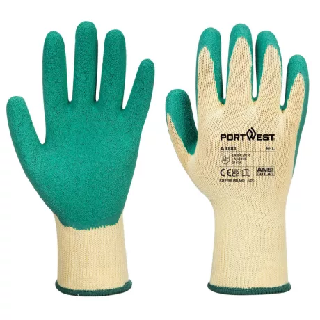 Portwest A100 Mártott latex védőkesztyű zöld