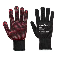 Portwest A110 Nylon PVC pontozott védőkesztyű fekete