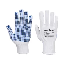 Portwest A110 Nylon PVC pontozott védőkesztyű fehér