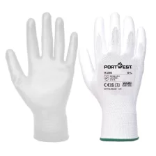 Portwest A120 Nylon védőkesztyű PU tenyérmártott fehér