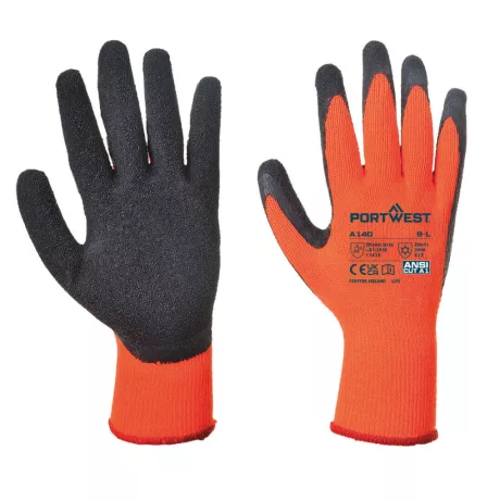 Portwest A140 Mártott latex védőkesztyű, téli kivitel narancs