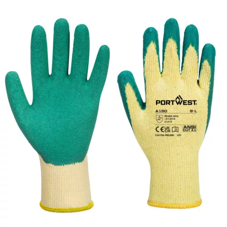 Portwest A150 Mártott latex munkavédelmi kesztyű (A100 öko verzió) zöld